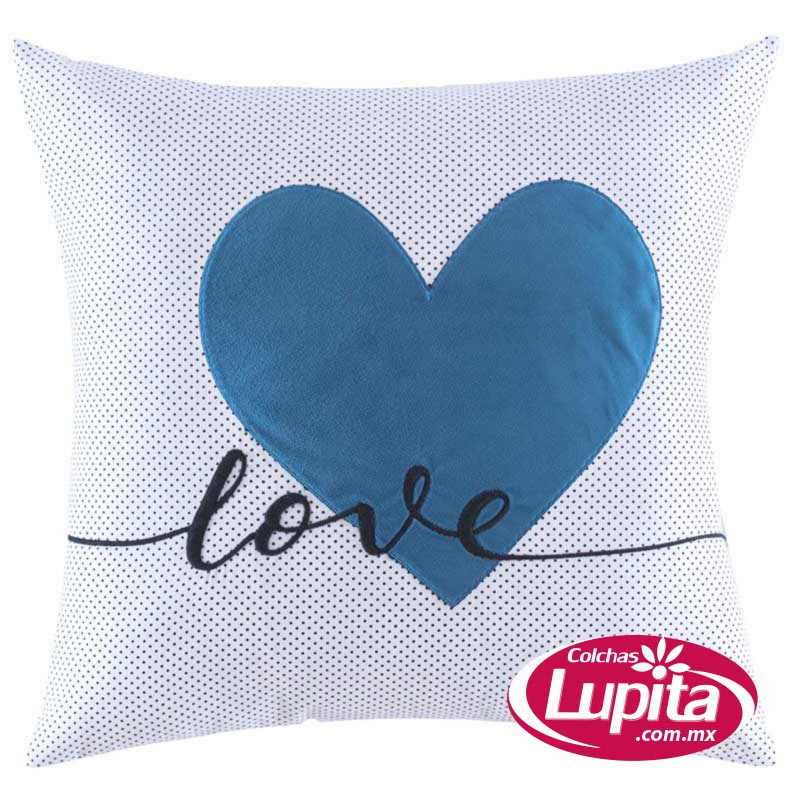 FUNDA DE COJIN LOVE Vianney Chavos Colchas Lupita