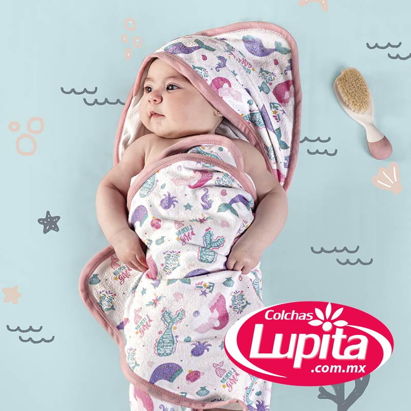 TOALLA BABY SIRENITA Vianney Bebe Colchas Lupita