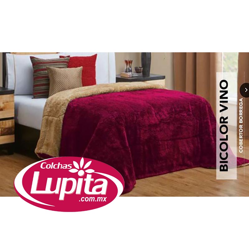 COBERTOR BICOLOR VINO KING SIZE (Elefantito)