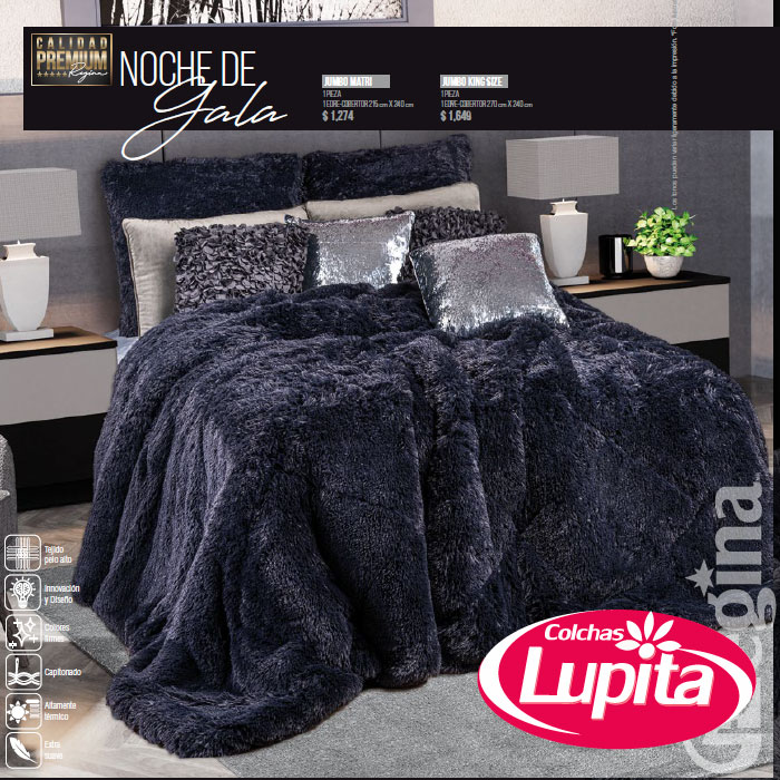 COBERTOR BOUTIQUE NOCHE DE GALA JUMBO MAT (Regina 24)