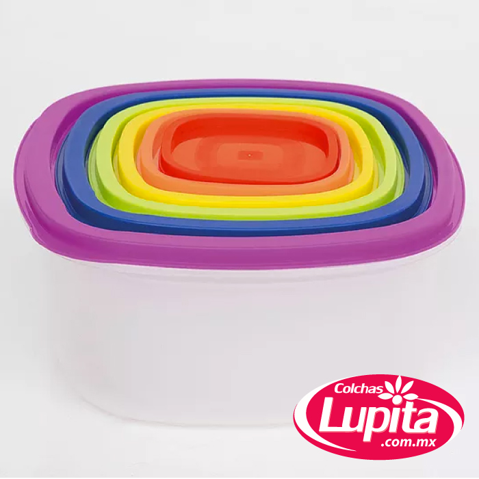 SET CONTENEDORES ARCOIRIS 6 PZAS (Tesso)