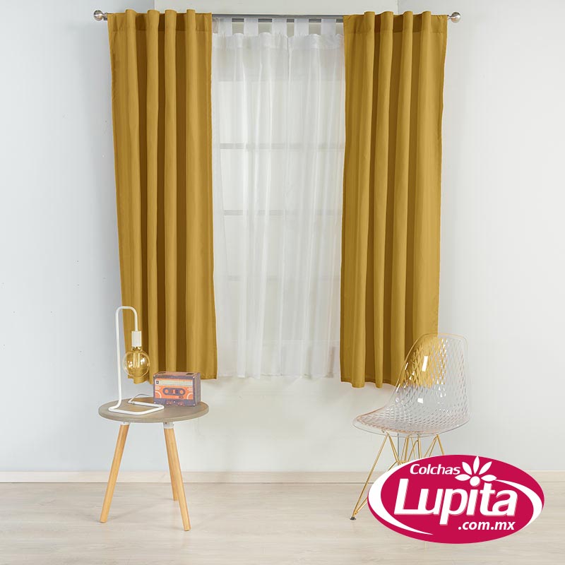 CORTINAS VIASOFT LARGA MOSTAZA (Vianney Hogar)