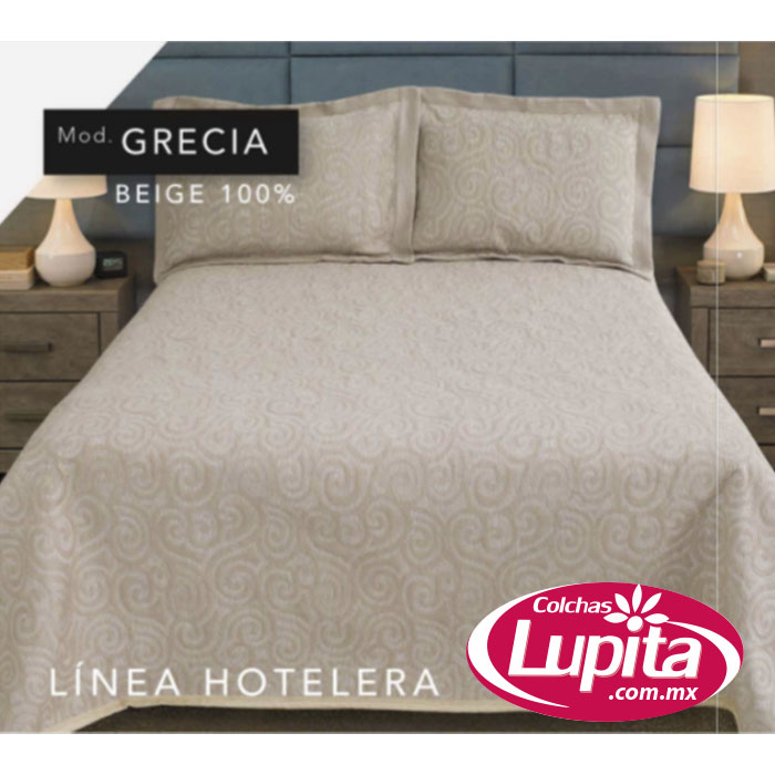 COLCHA GRECIA BEIGE 100% IND (Fanitty)