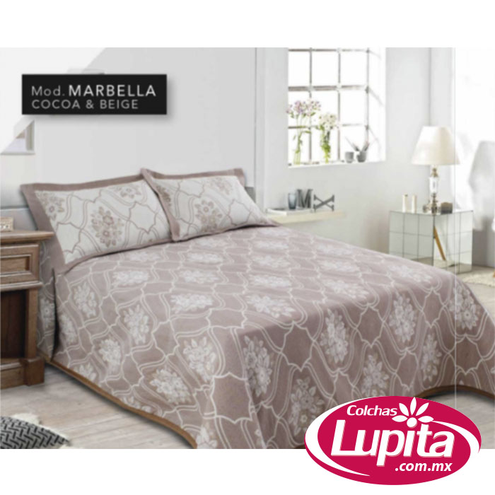 COLCHA MARBELLA COCOA/BEIGE KS (Fanitty)
