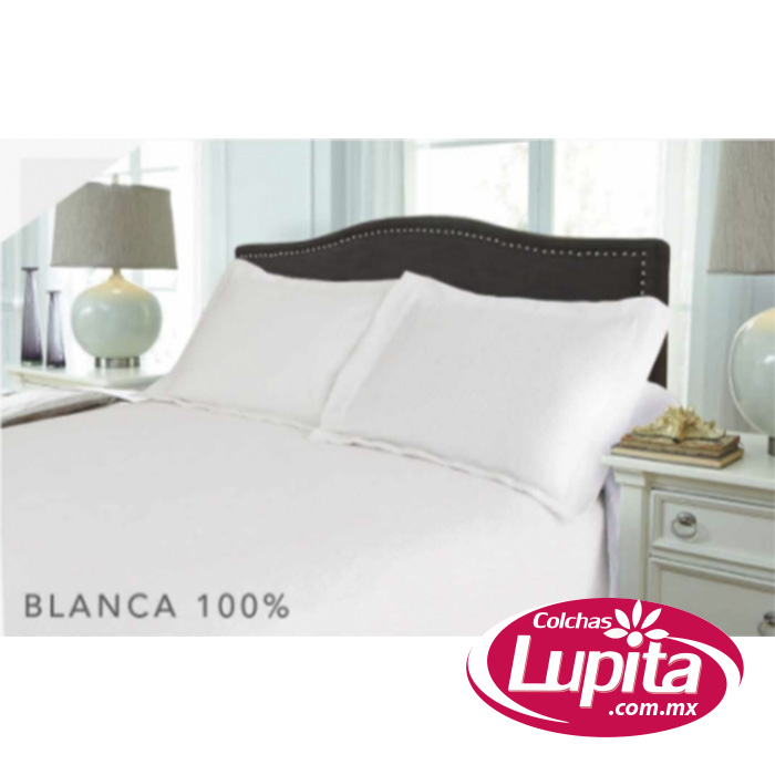 COLCHA MALAGA BLANCA LISA MAT (Fanitty)