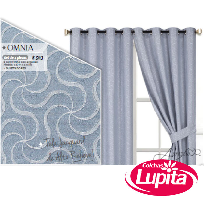 JUEGO DE CORTINAS OMNIA PLUMBAGO (Aprezzio)